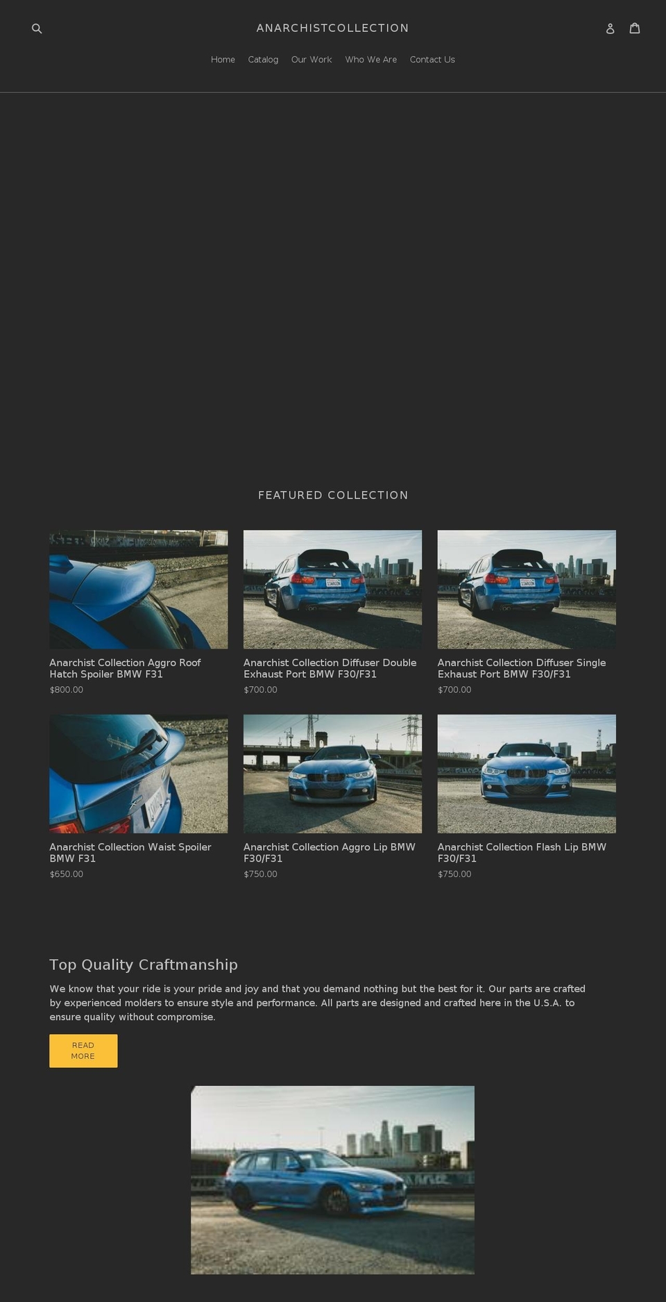 anarchistcollection.com — Shopify storefront screenshot