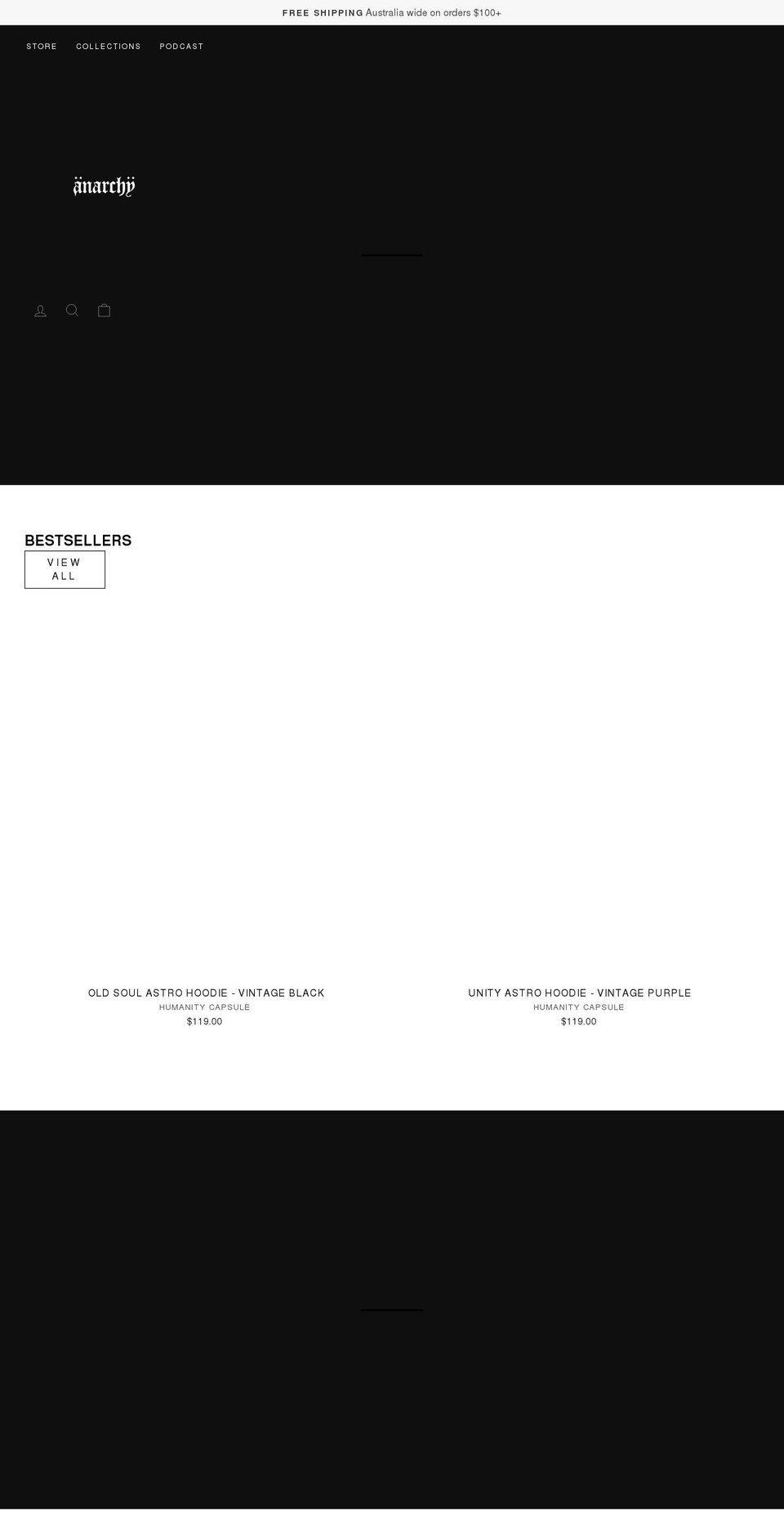 anarchylabel.com — Shopify storefront screenshot