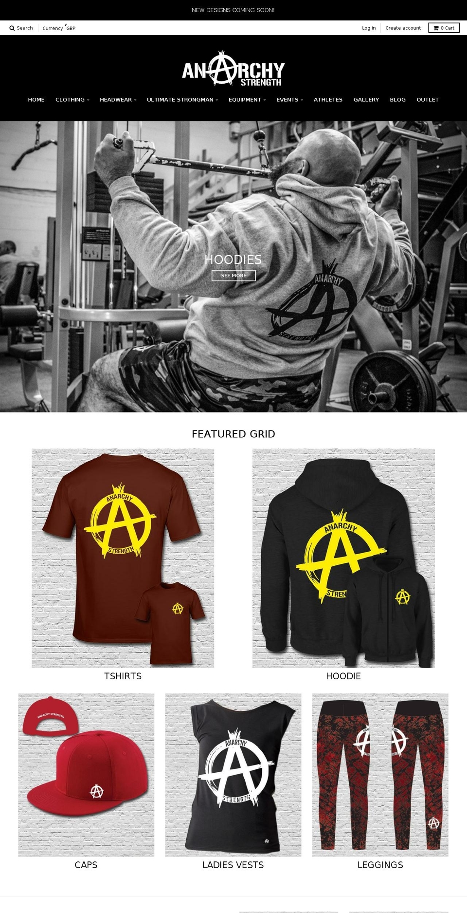 anarchystrength.co.uk shopify website screenshot