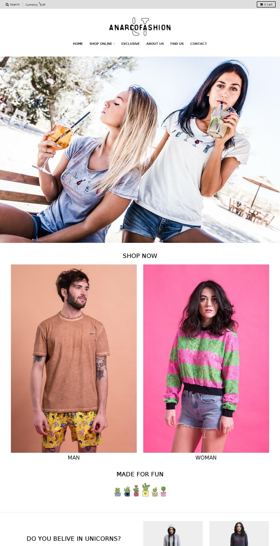 anarcofashion.com — Shopify storefront screenshot