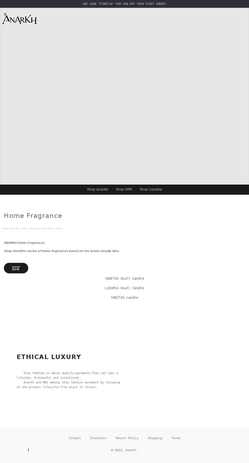 anarkh.com shopify website screenshot