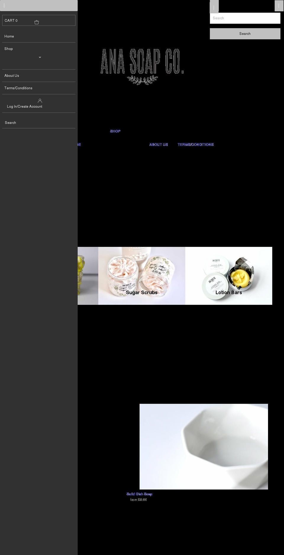 anasoapco.com shopify website screenshot