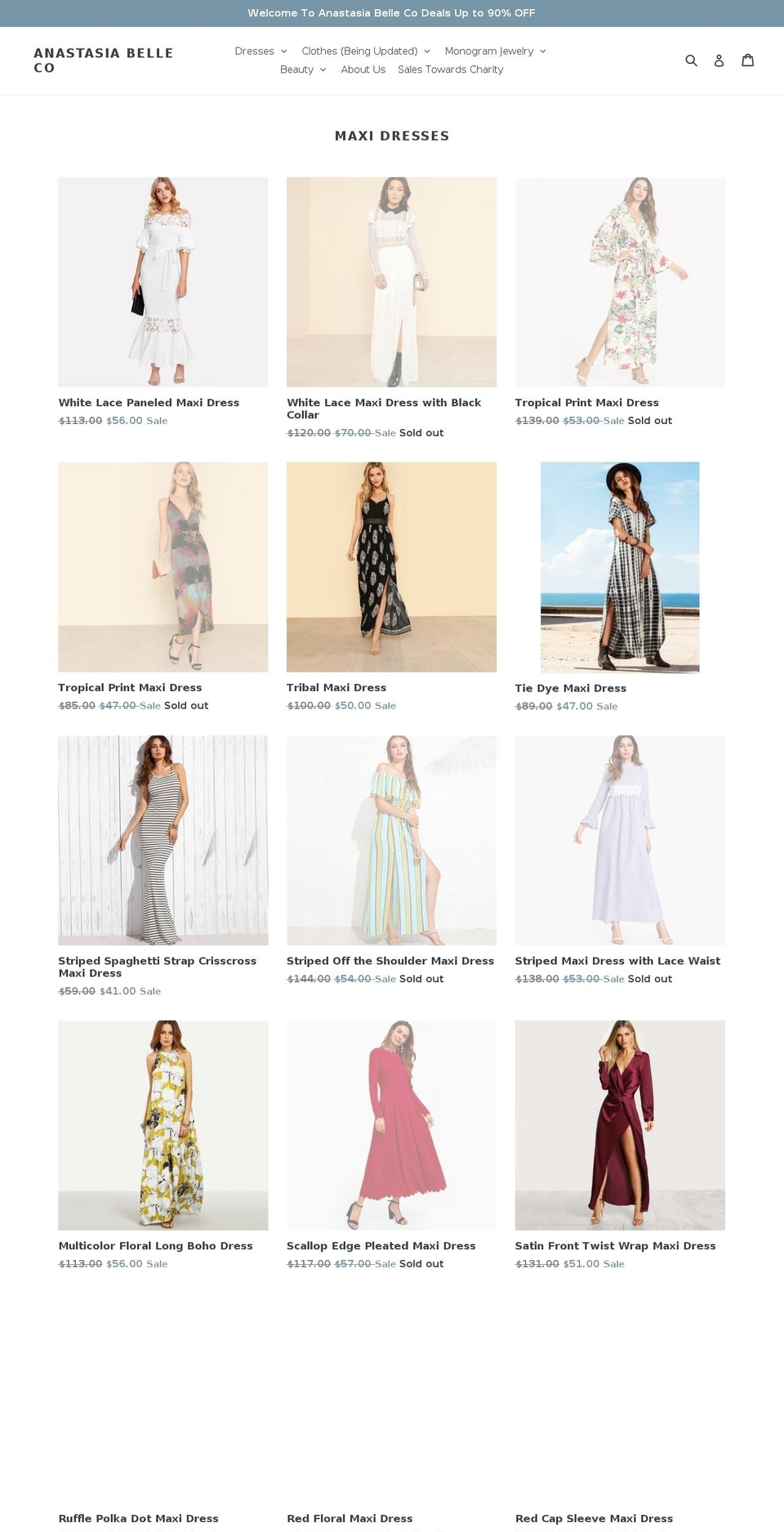 anastasiabelleco.com — Shopify storefront screenshot