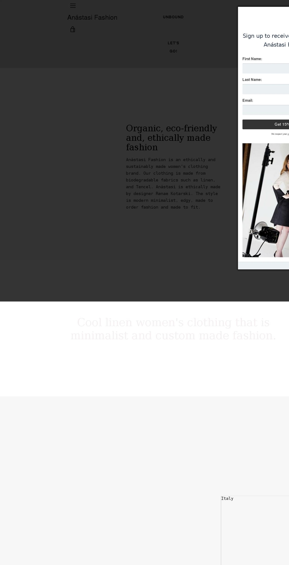 anastasifashion.com shopify website screenshot
