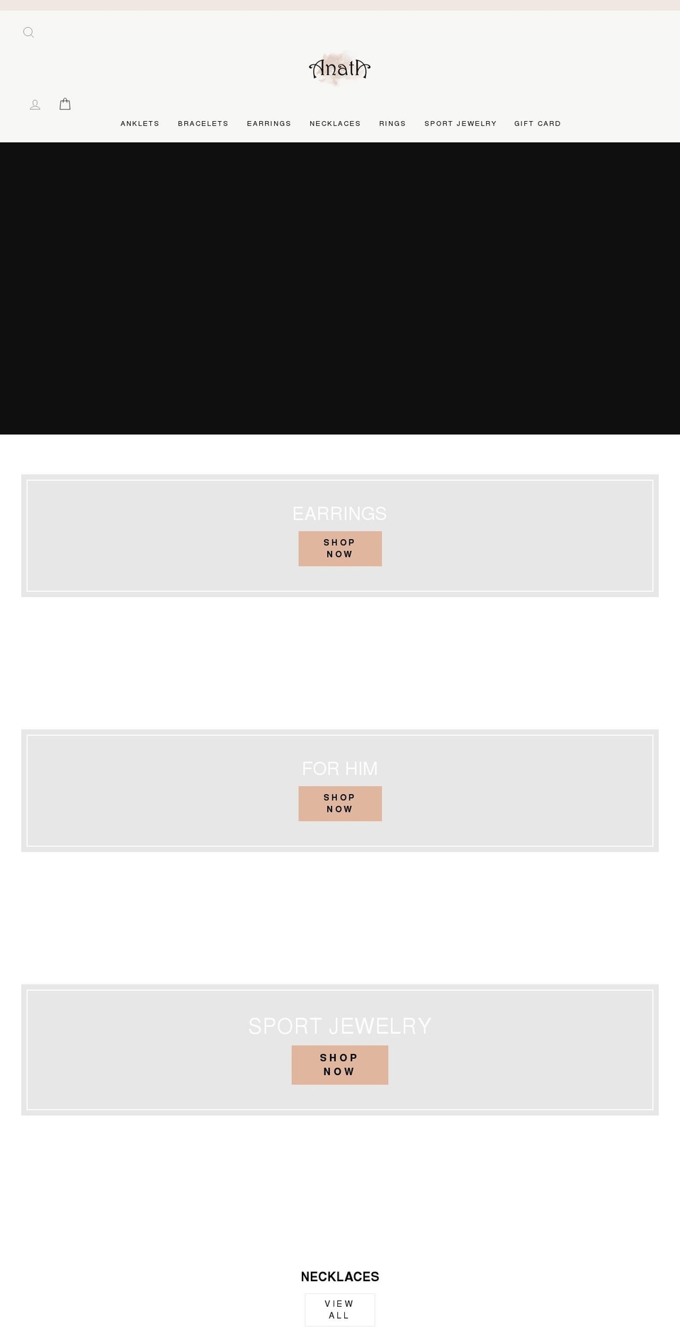 anatajewelry.com shopify website screenshot