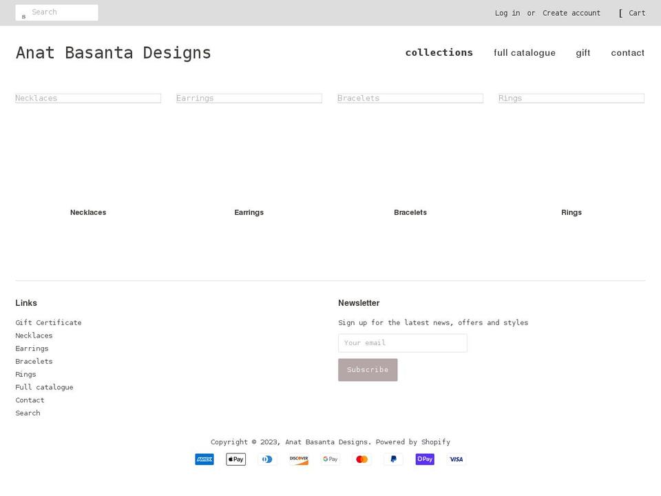 anatbasantadesigns.com shopify website screenshot