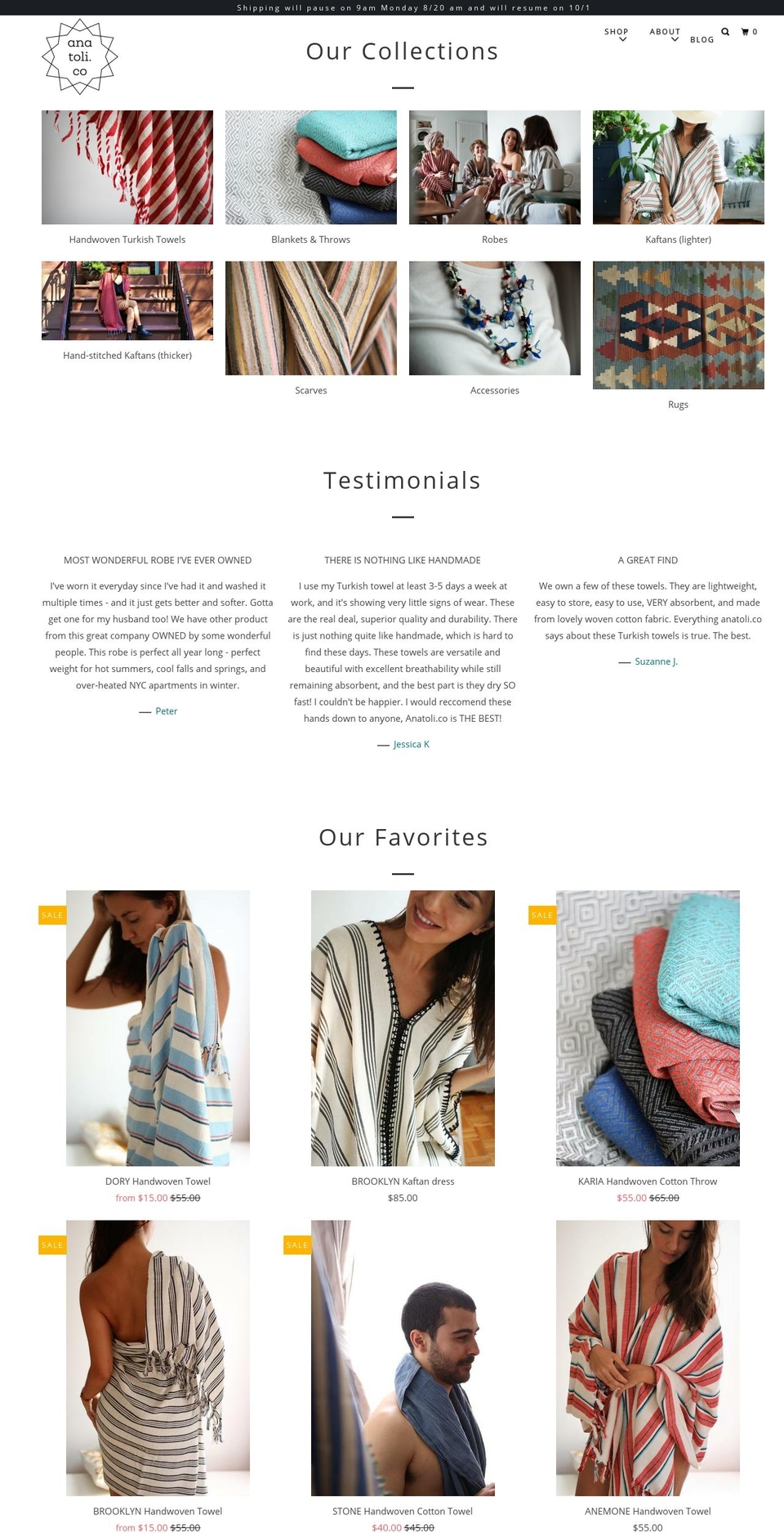 anatoli.co shopify website screenshot