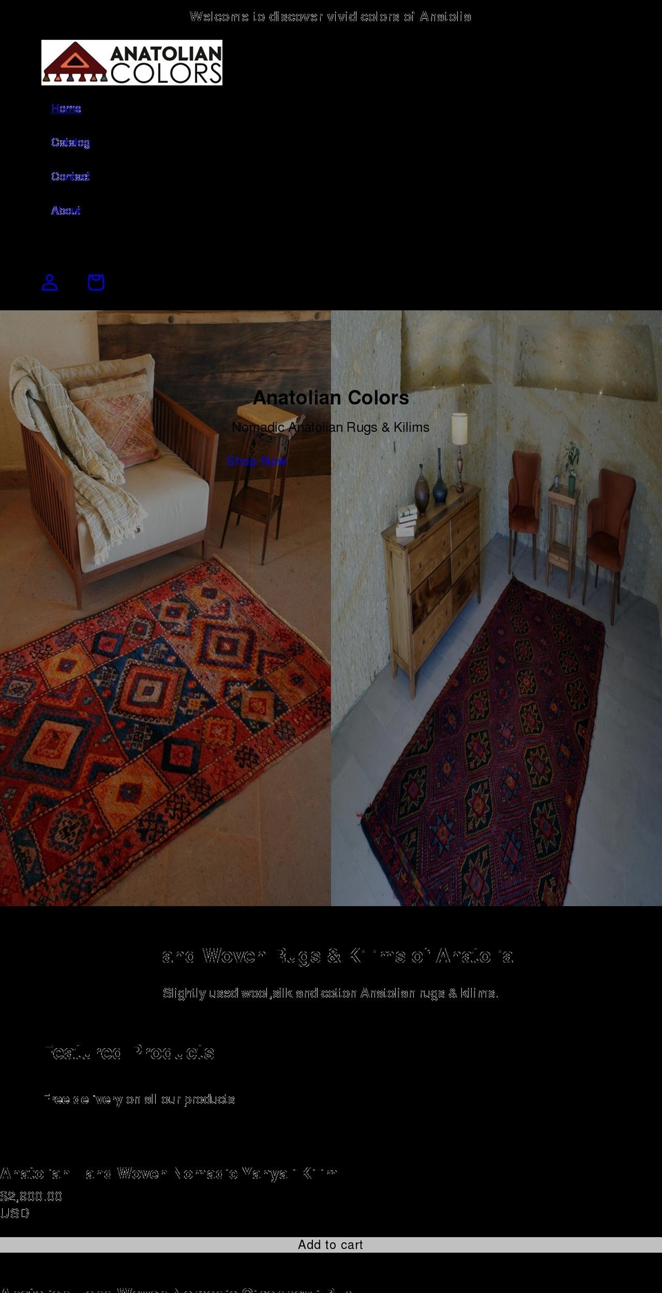 anatoliancolors.com shopify website screenshot