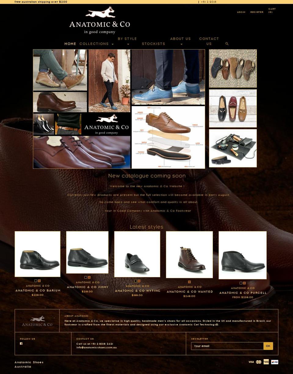 anatomicshoes.com.au shopify website screenshot