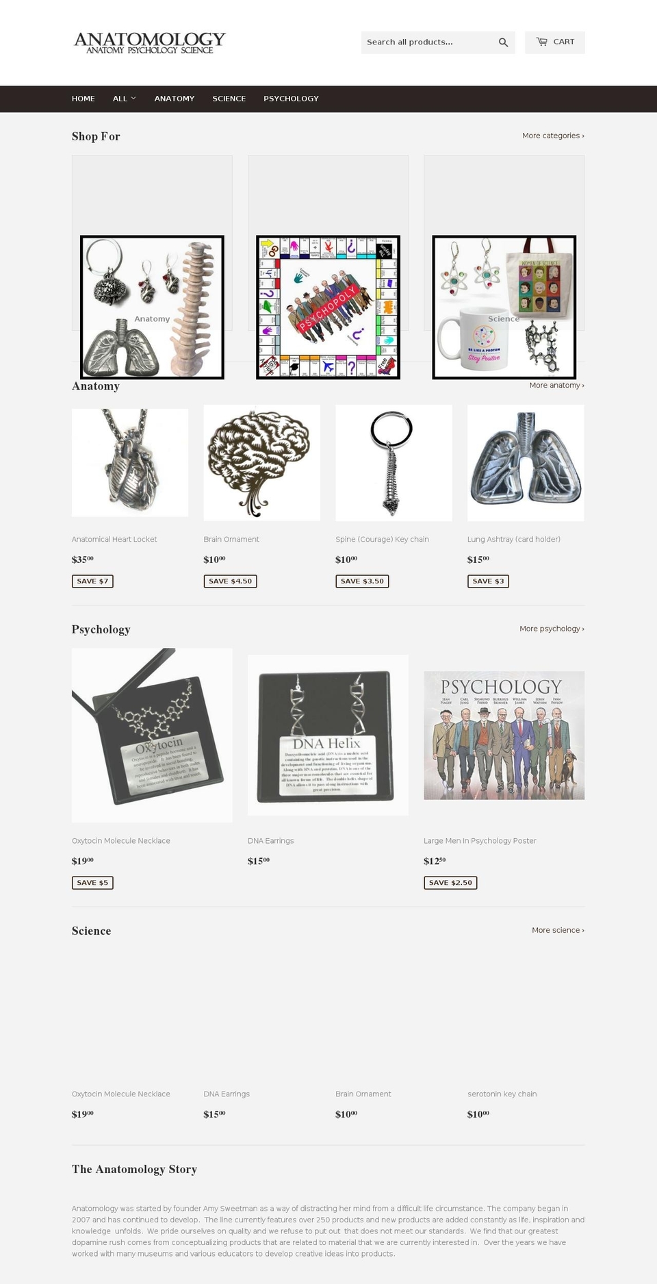 anatomology.com shopify website screenshot