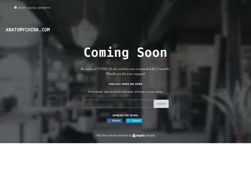 anatomychina.com shopify website screenshot