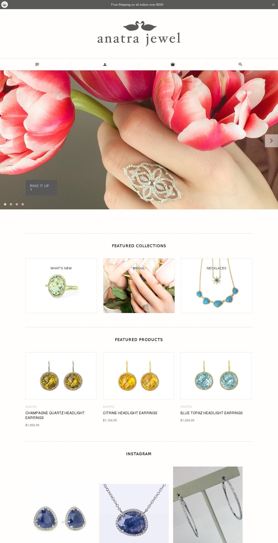 Anatra 1.0 Shopify theme site example anatrajewelry.com