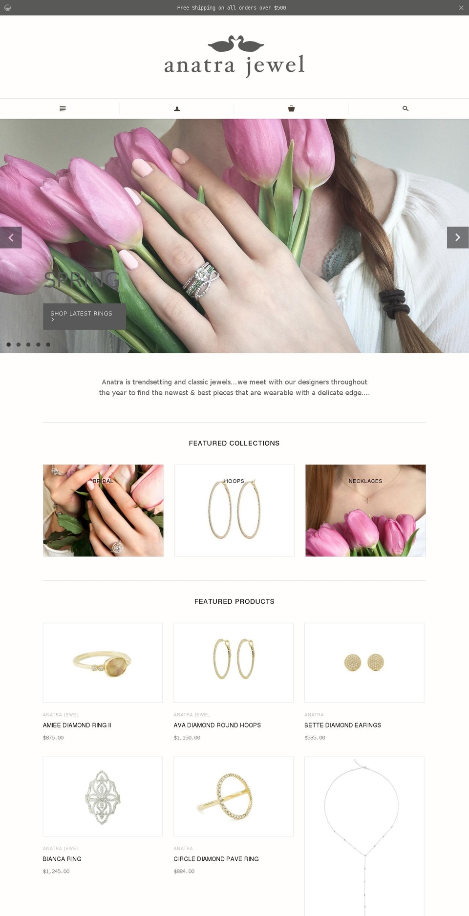 Anatra 1.0 Shopify theme site example anatrajewels.com