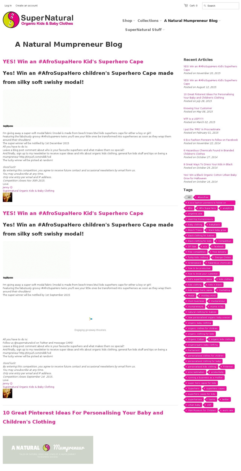 anaturalmumpreneur.com shopify website screenshot