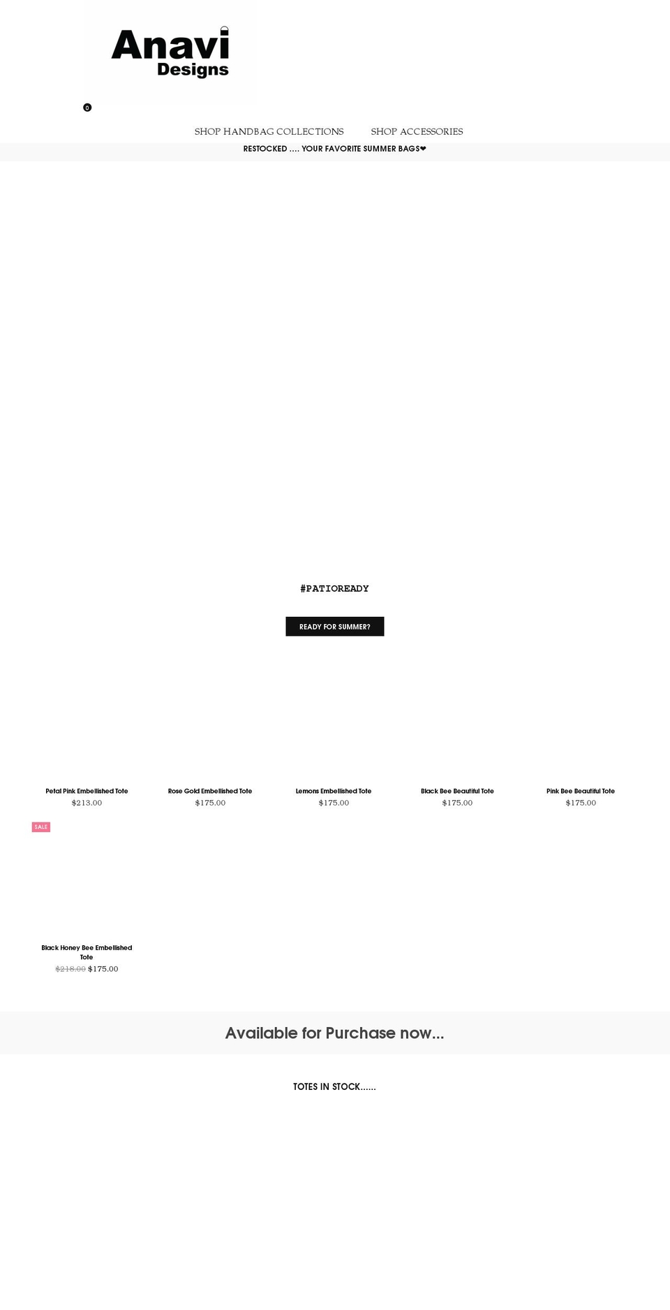 anavidesigns.com shopify website screenshot