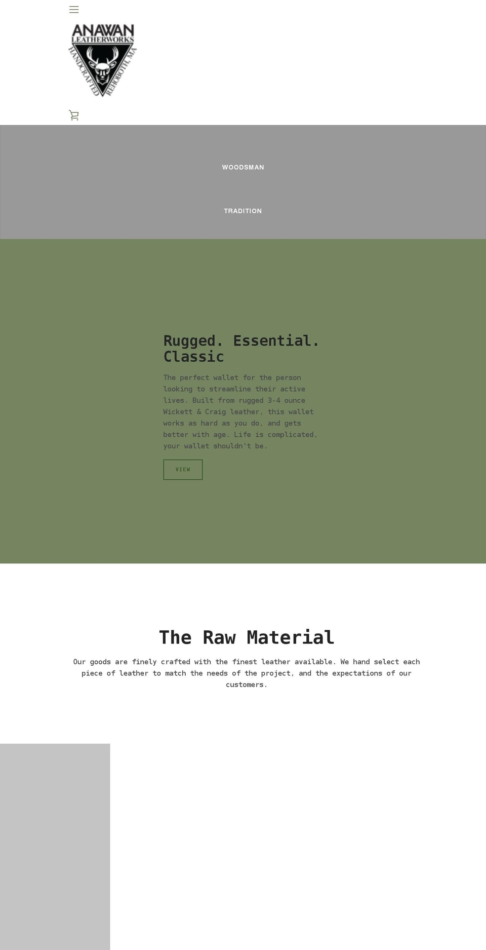 anawanleatherworks.com shopify website screenshot