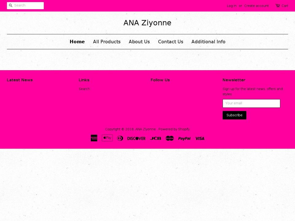 anaziyonne.com — Shopify storefront screenshot
