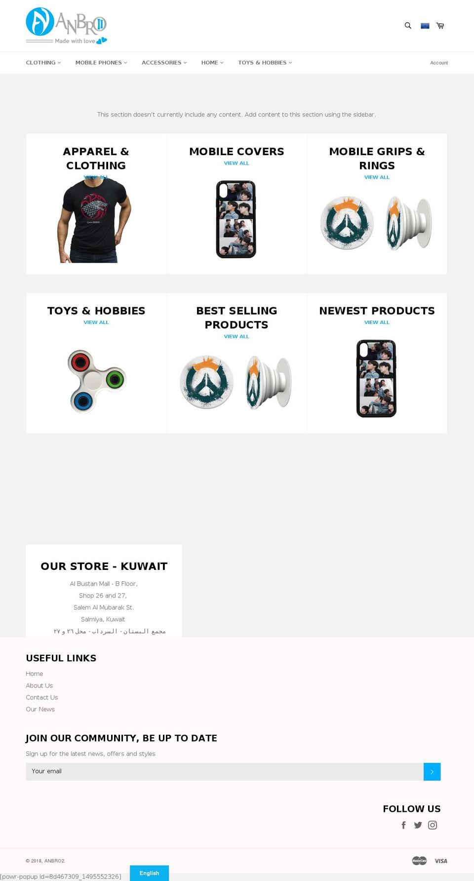 anbro2store.com shopify website screenshot