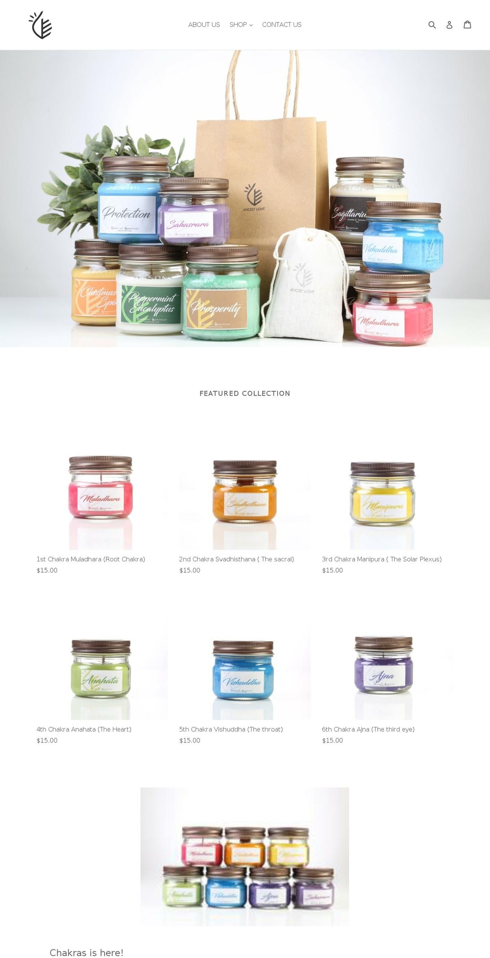 ancestlight.com — Shopify storefront screenshot