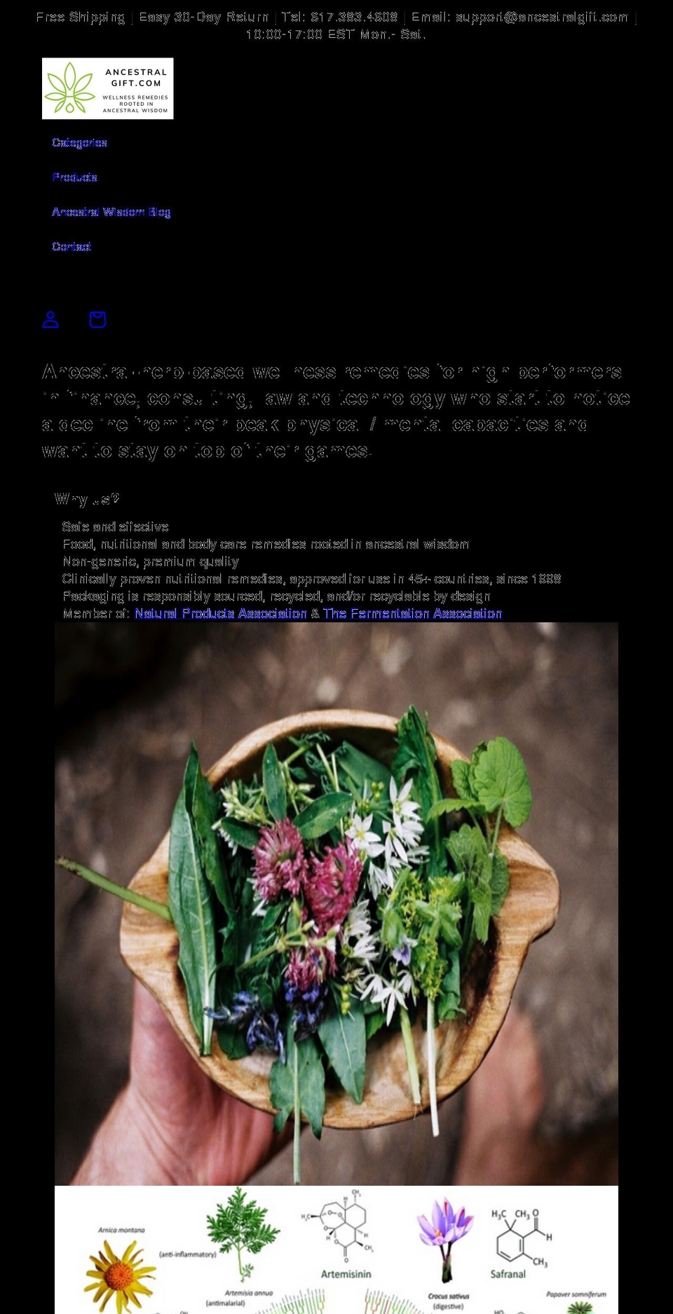 ancestralgift.com shopify website screenshot