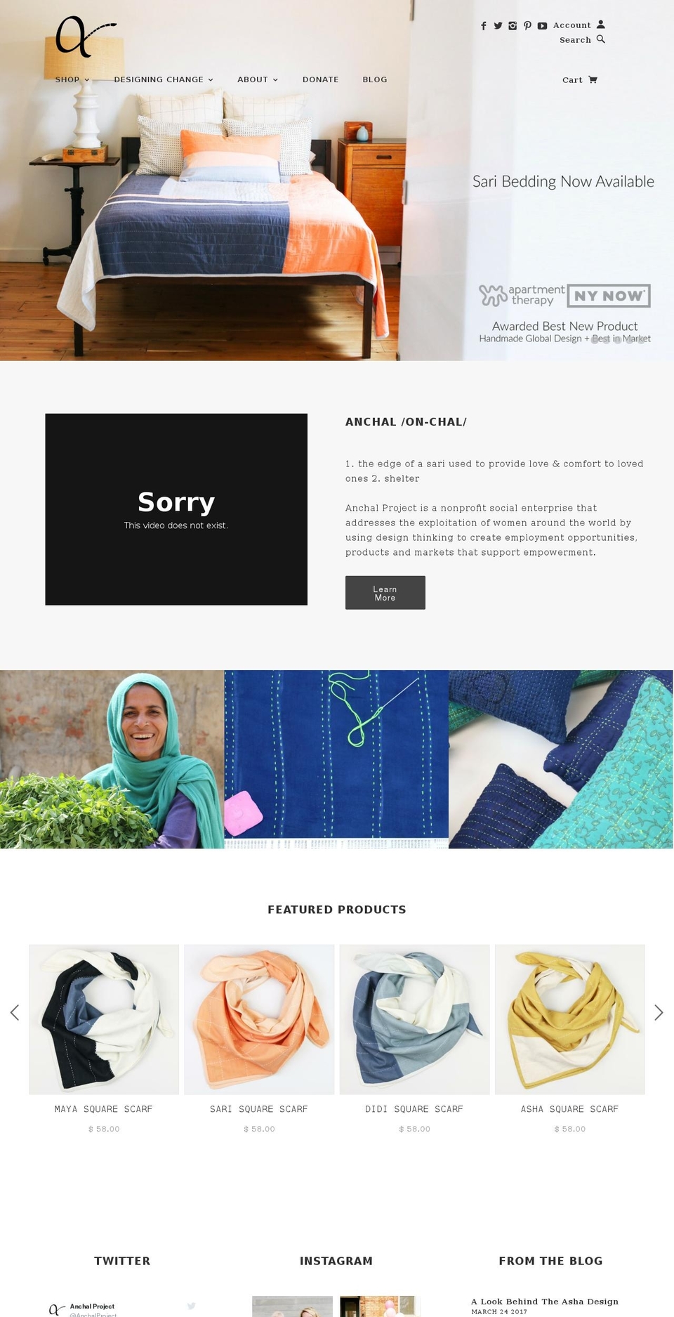 Atlantic Shopify theme site example anchalproject.org