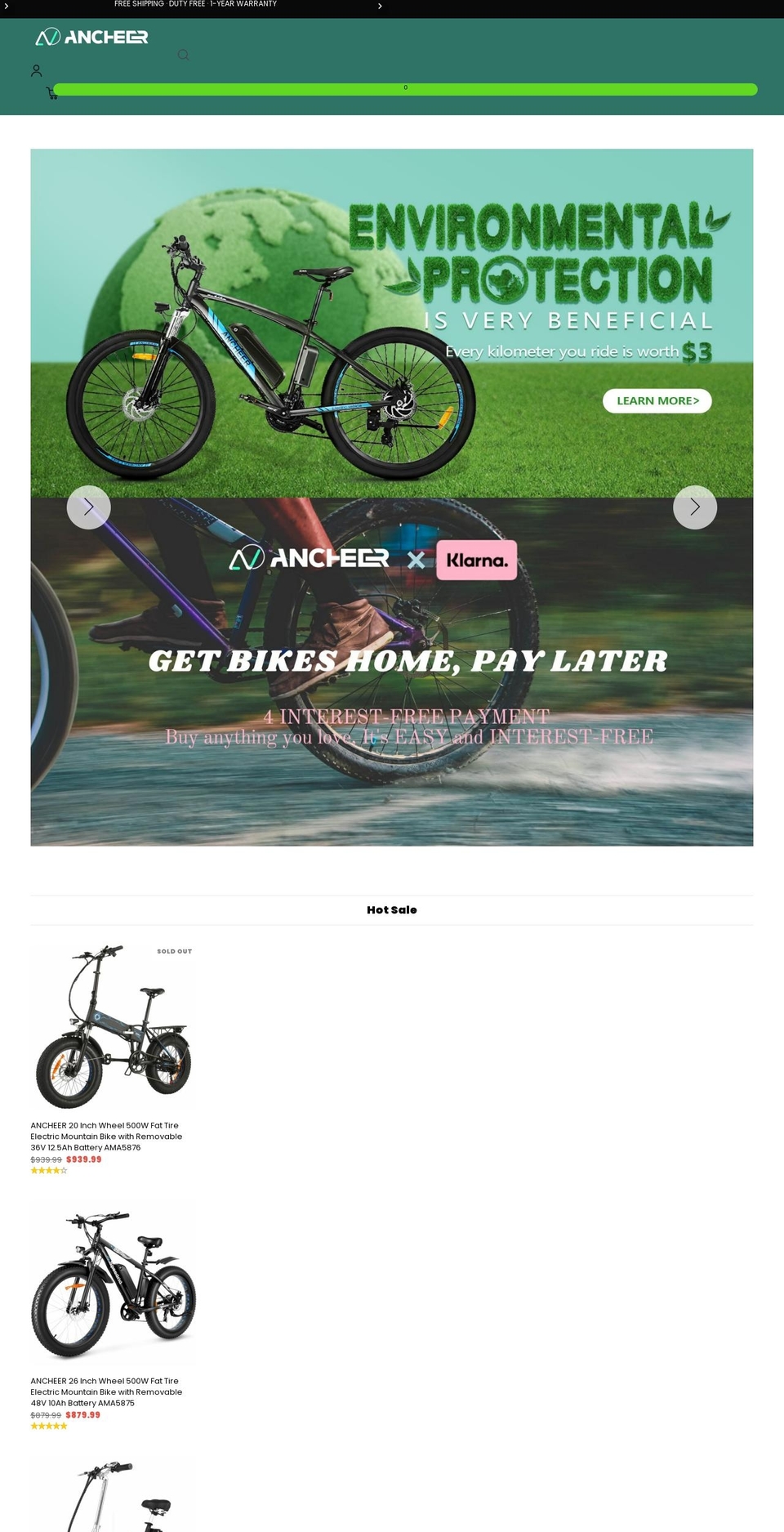 Active Blue Shopify theme site example ancheershop.com