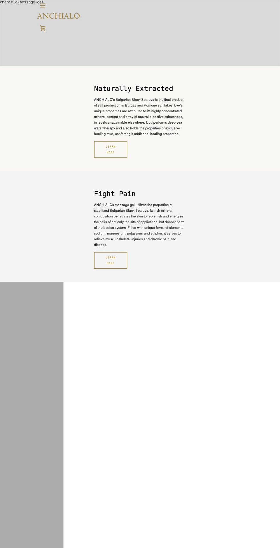 anchialo.com shopify website screenshot