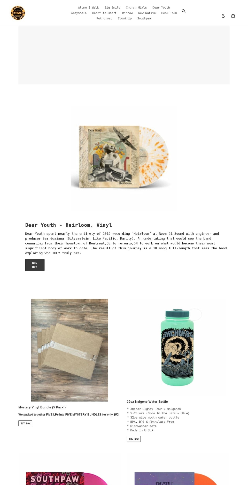 anchor-eighty-four-records.myshopify.com shopify website screenshot