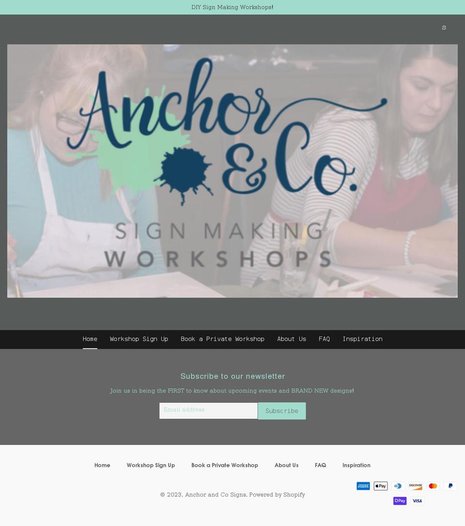 anchorandco.ca shopify website screenshot