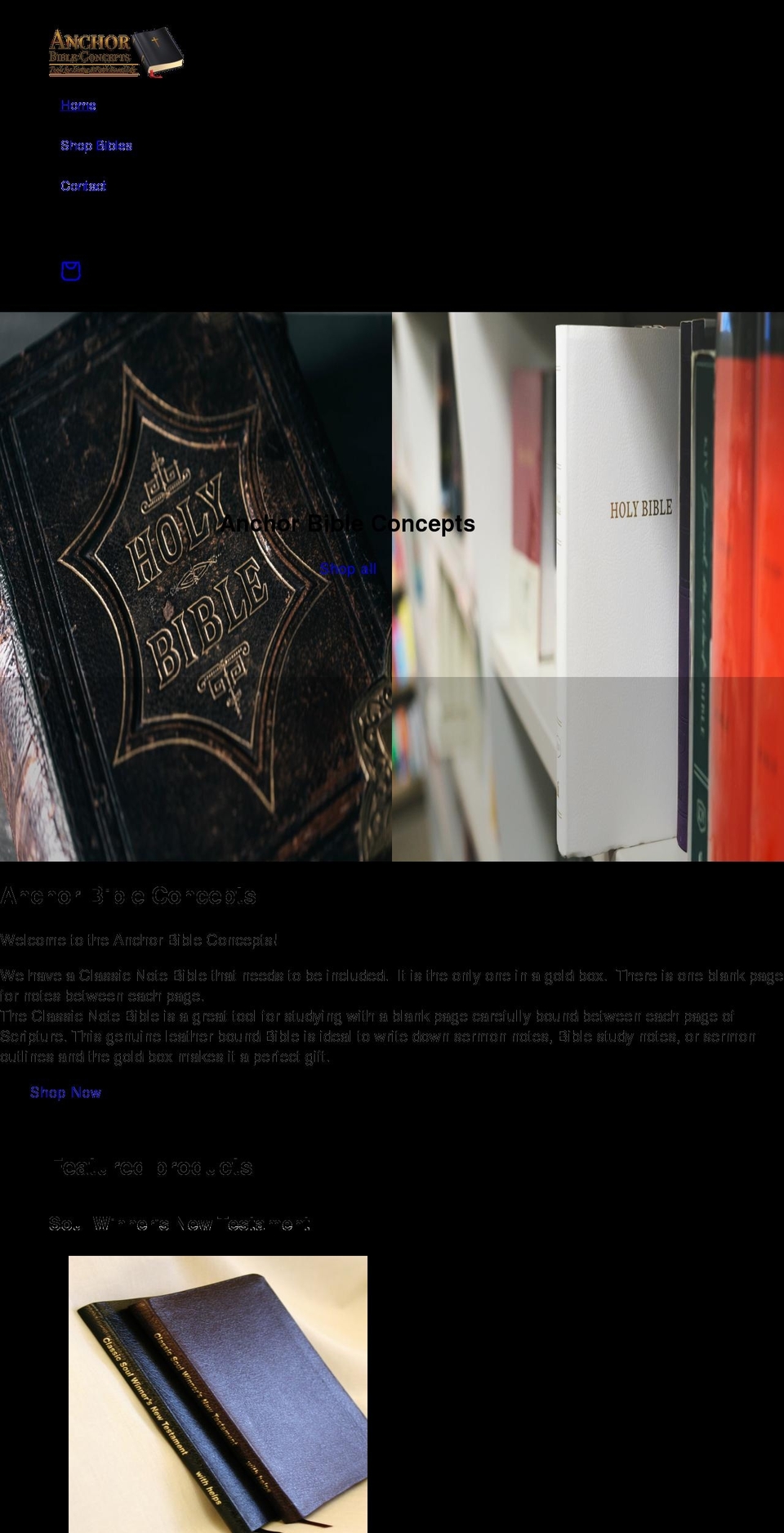 anchorbibleconcepts.com shopify website screenshot