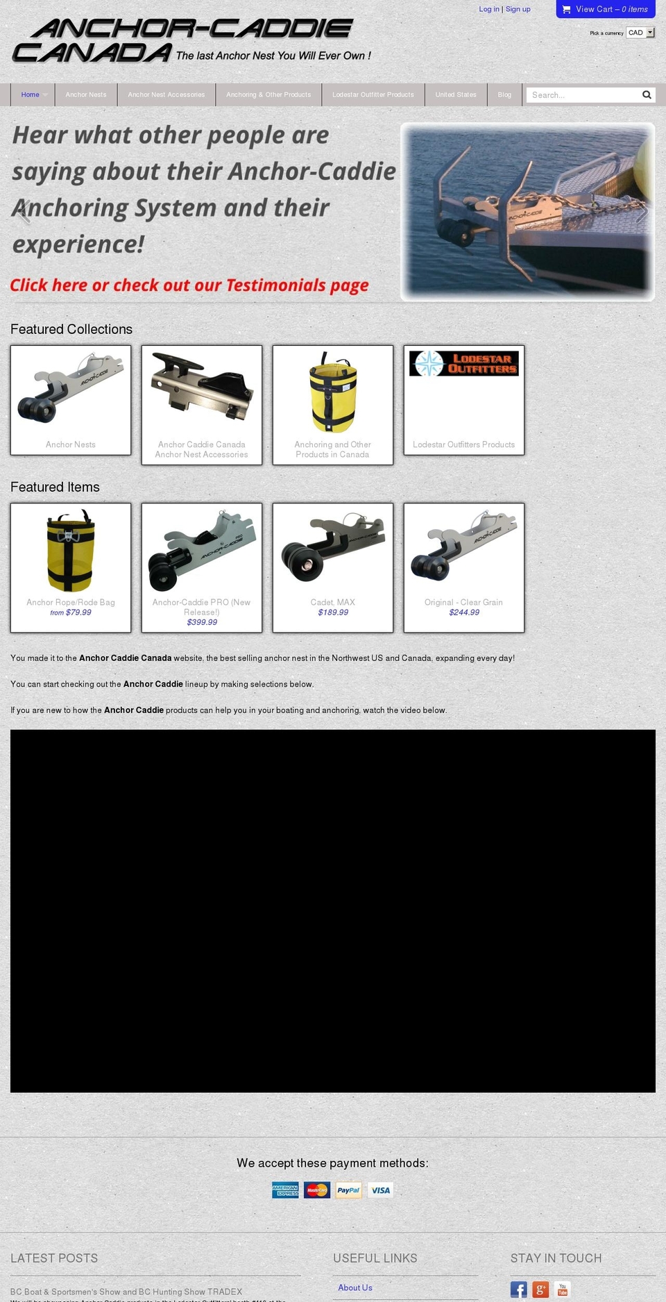 anchorcaddiecanada.ca shopify website screenshot