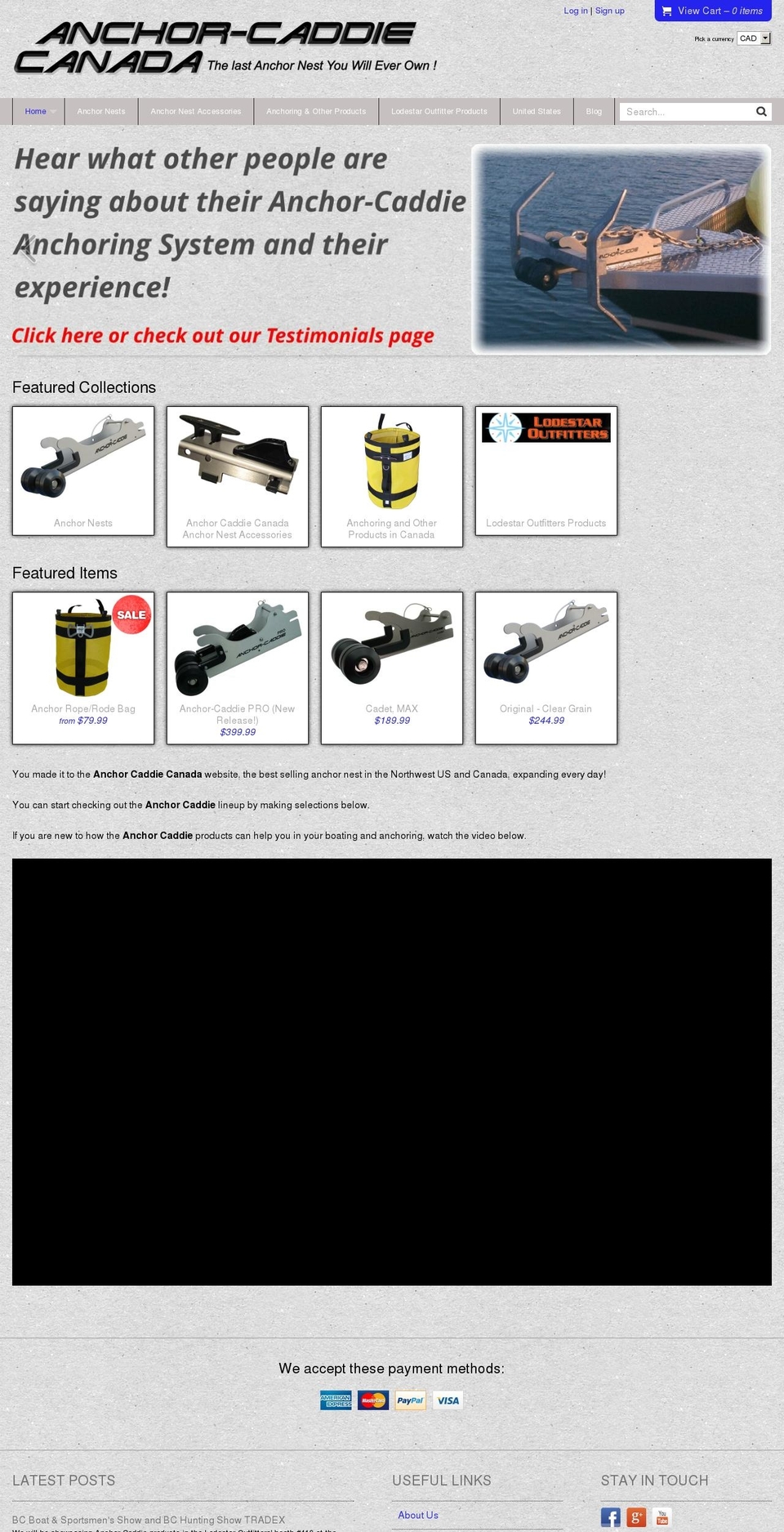anchorcaddiecanada.com — Shopify storefront screenshot