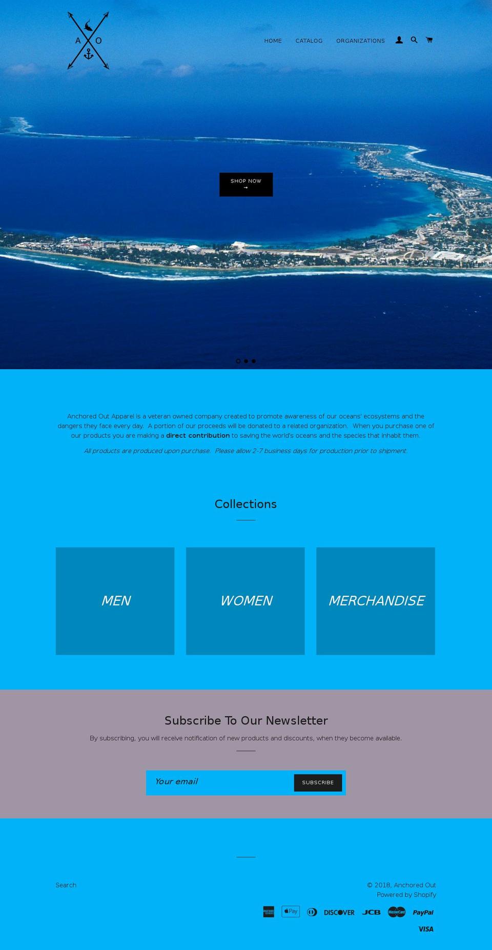 anchored-out.com — Shopify storefront screenshot