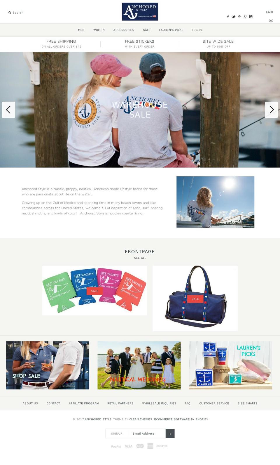anchored-style.com shopify website screenshot
