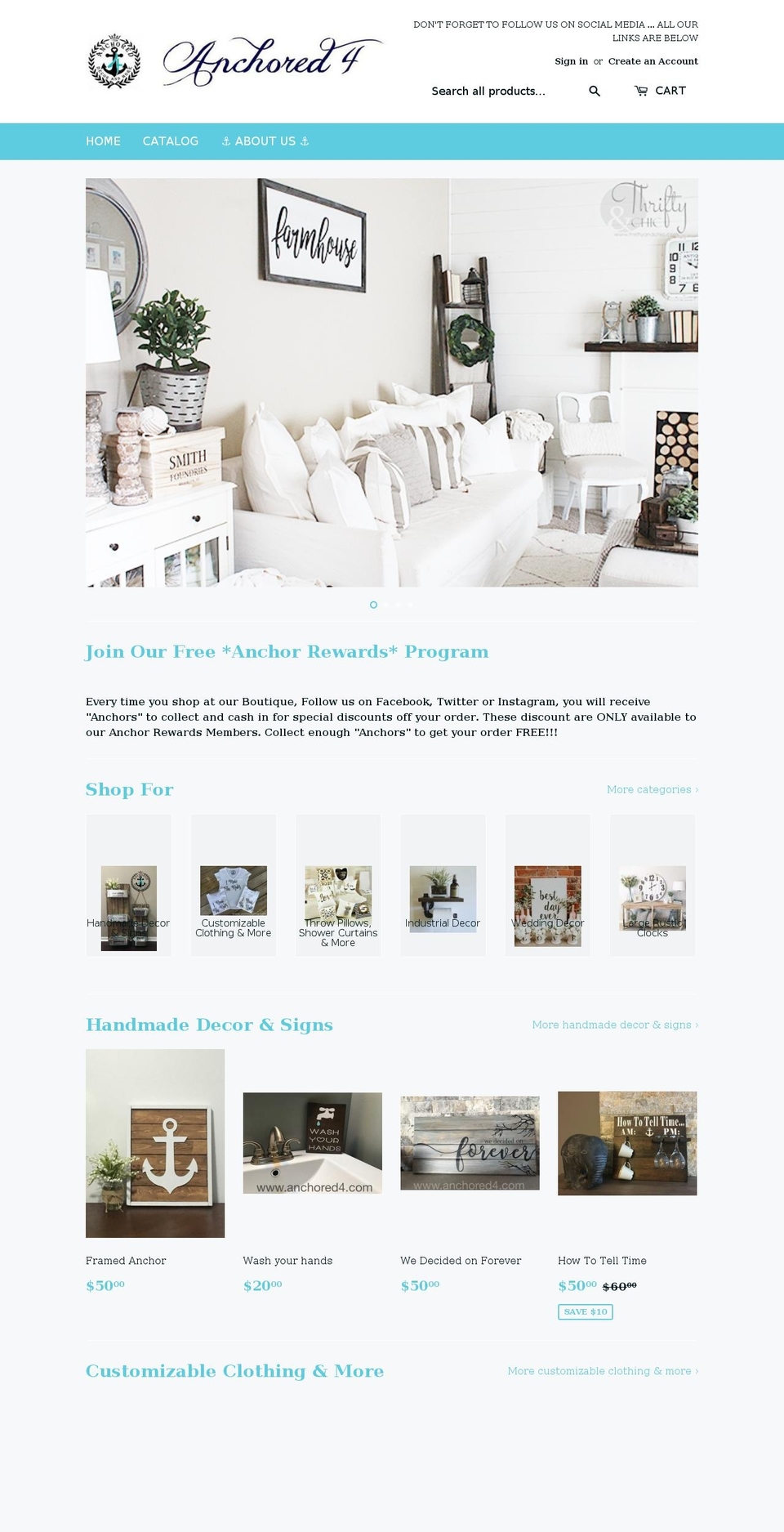 anchored4.com — Shopify storefront screenshot