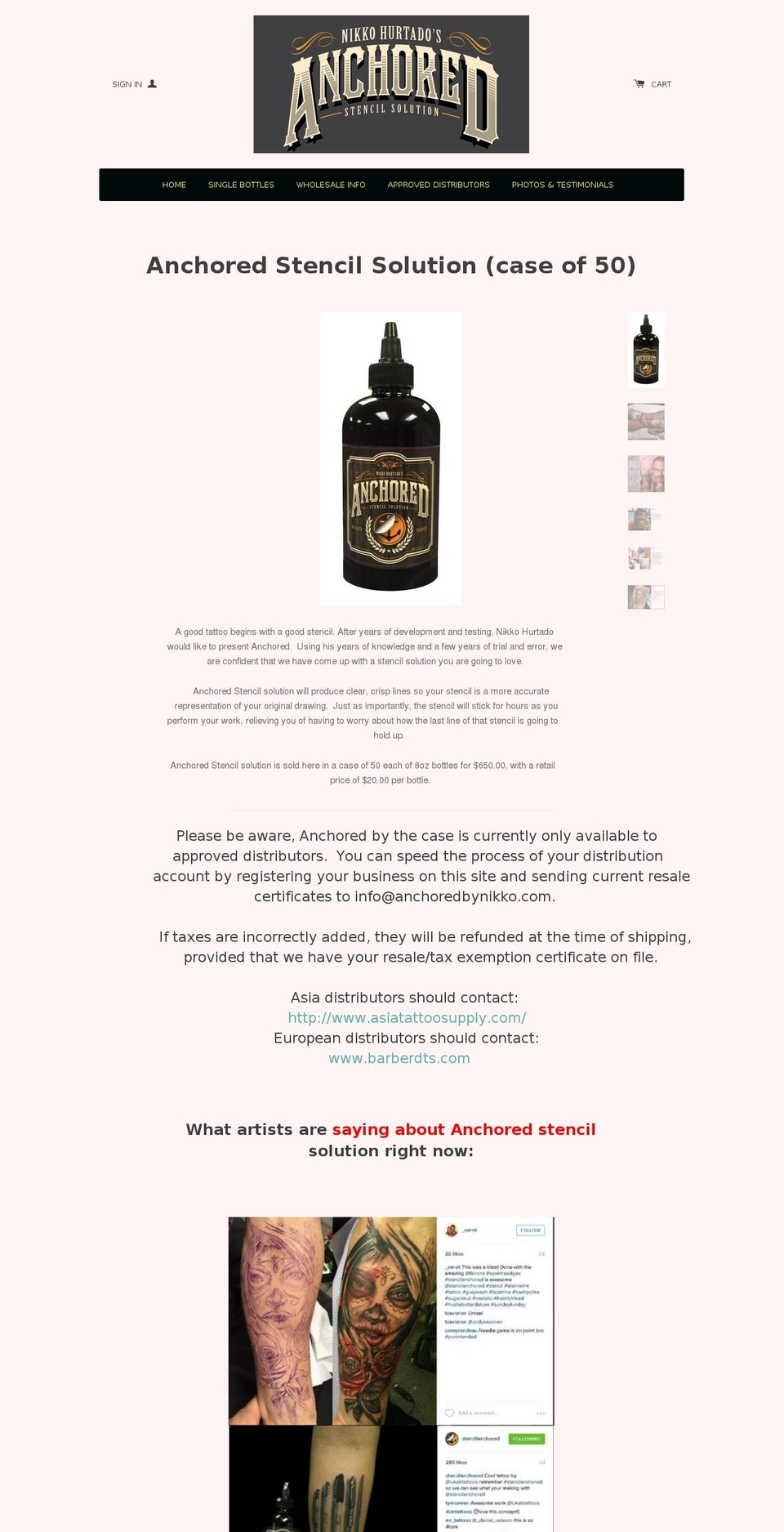 anchoredbynikko.com shopify website screenshot