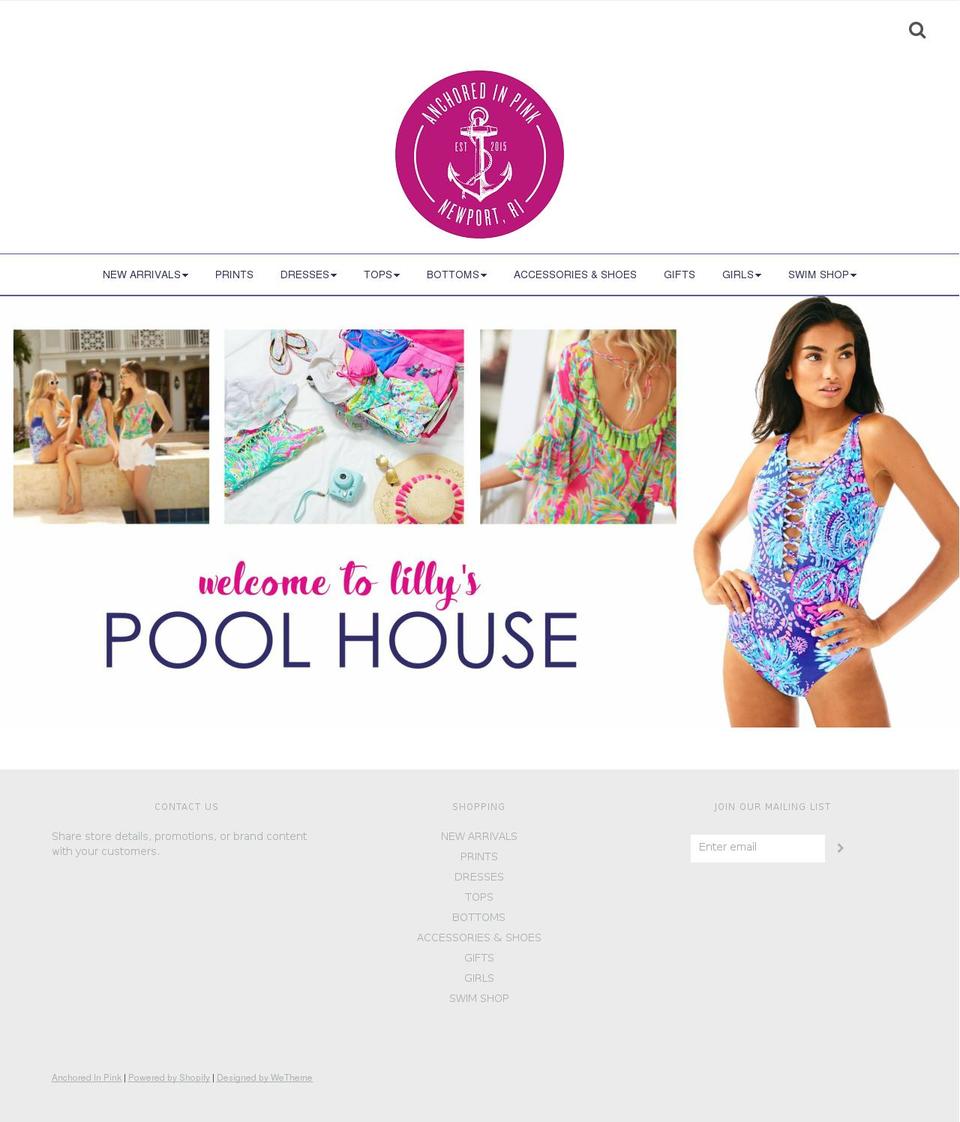 anchoredinpink.com shopify website screenshot