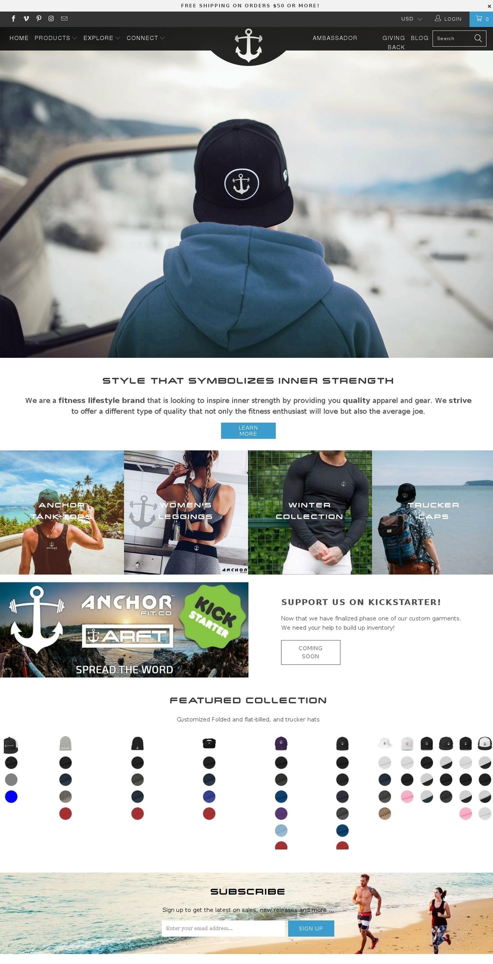 anchorfit.co shopify website screenshot