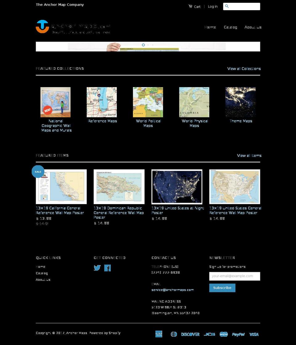 anchormaps.com shopify website screenshot