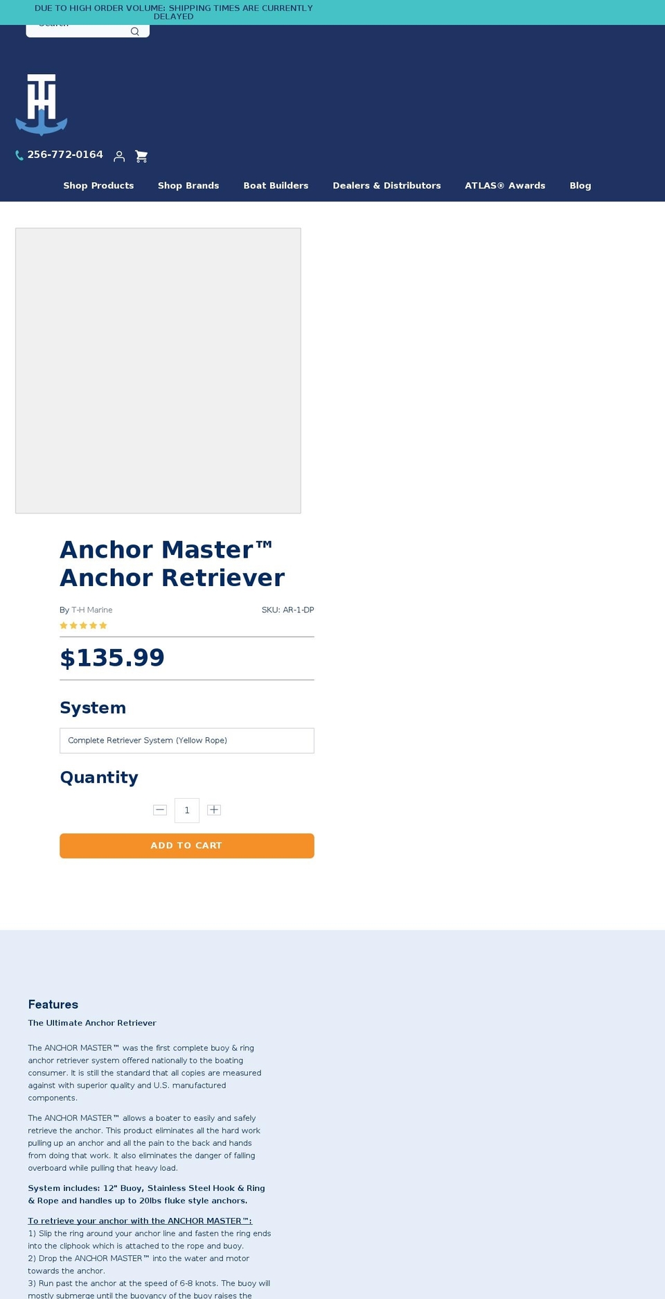 anchorretriever.com — Shopify storefront screenshot