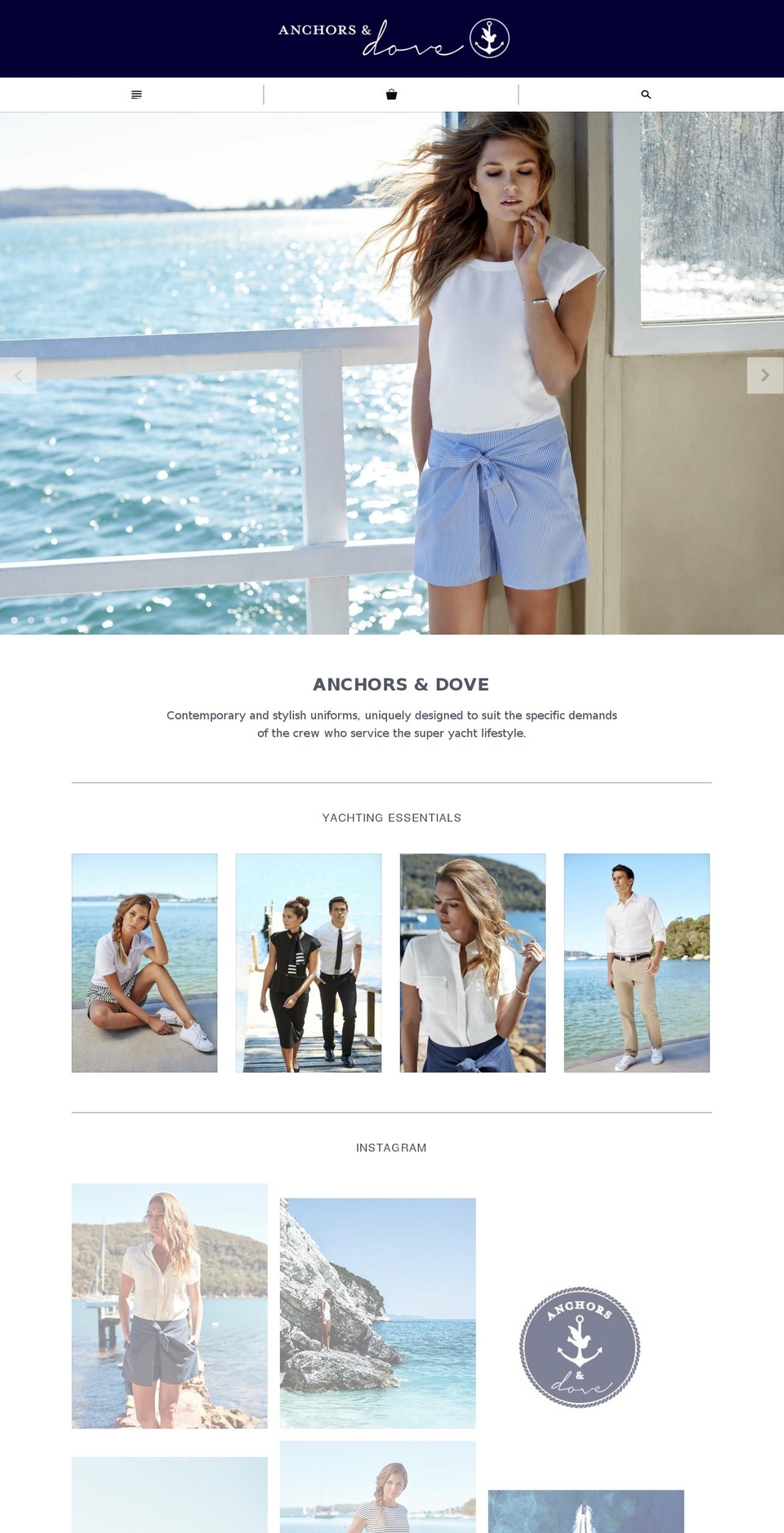 anchorsanddove.com shopify website screenshot