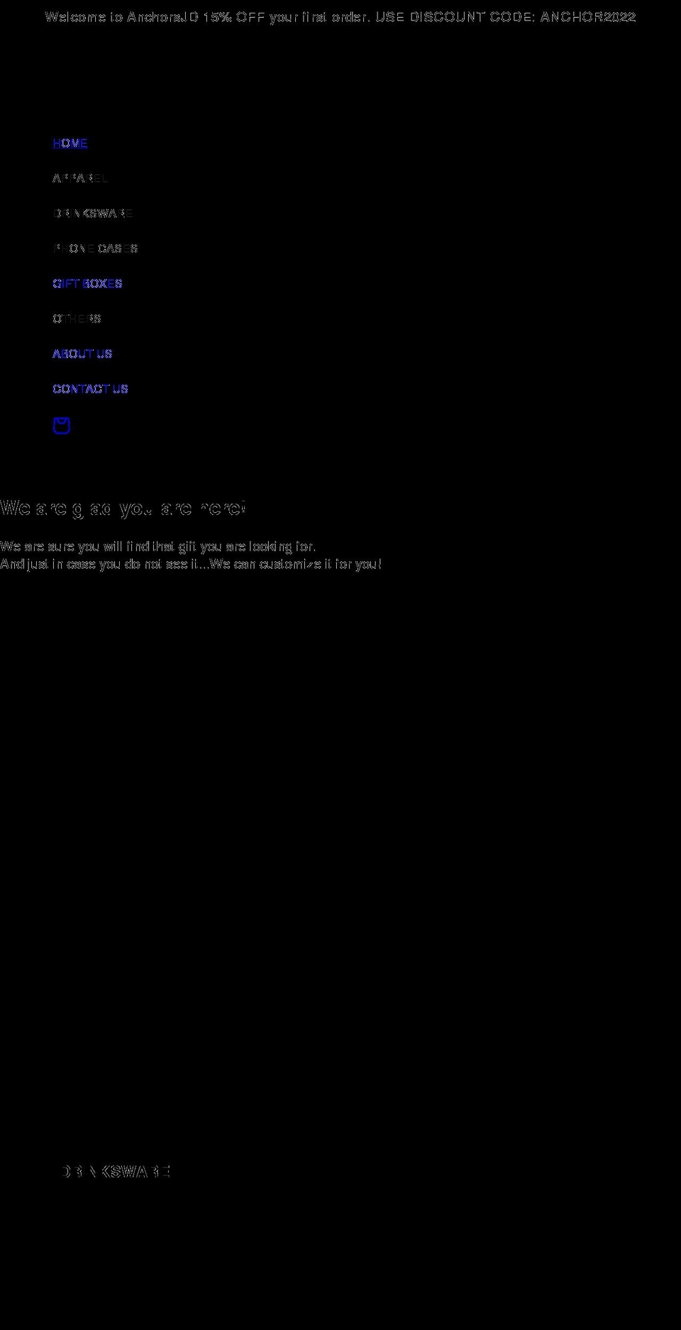 anchorsjd.com shopify website screenshot