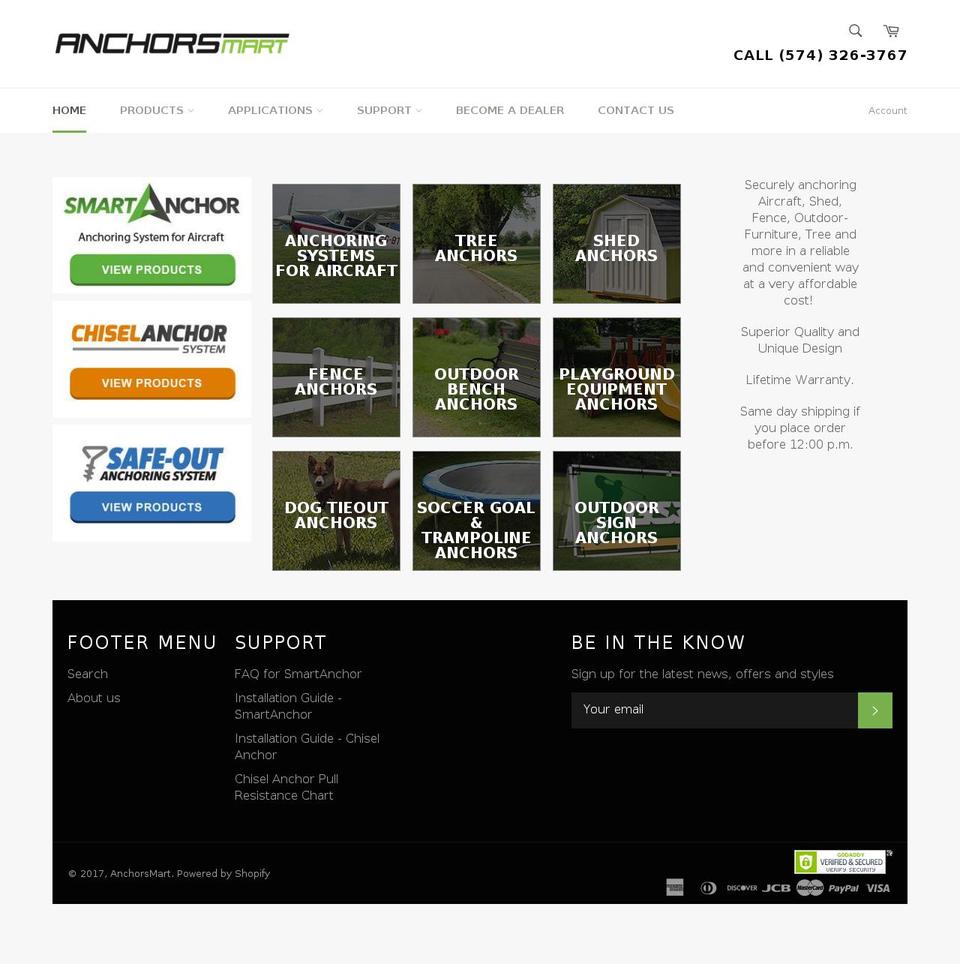 anchorsmart.com shopify website screenshot