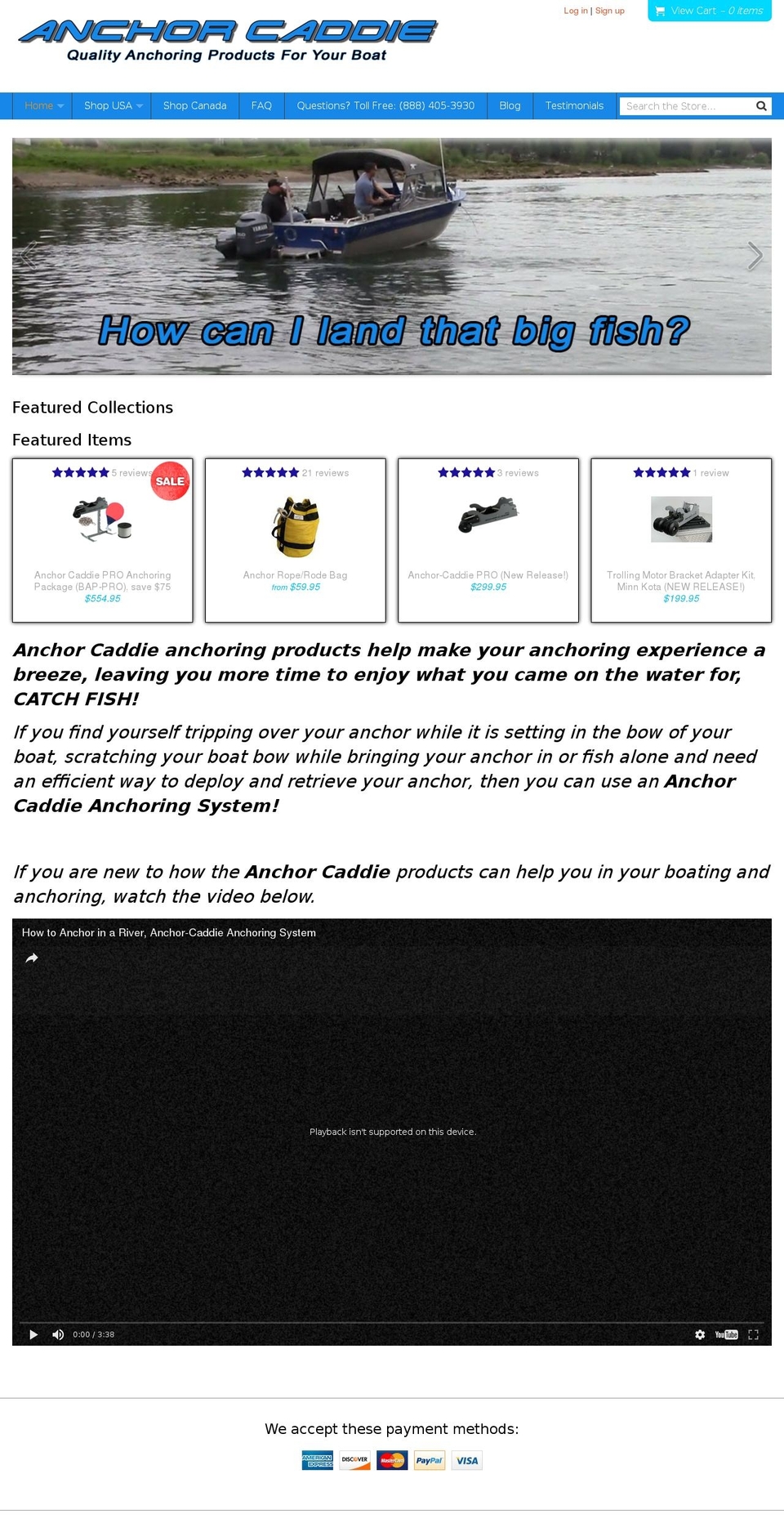 anchorsystemsforboats.com shopify website screenshot