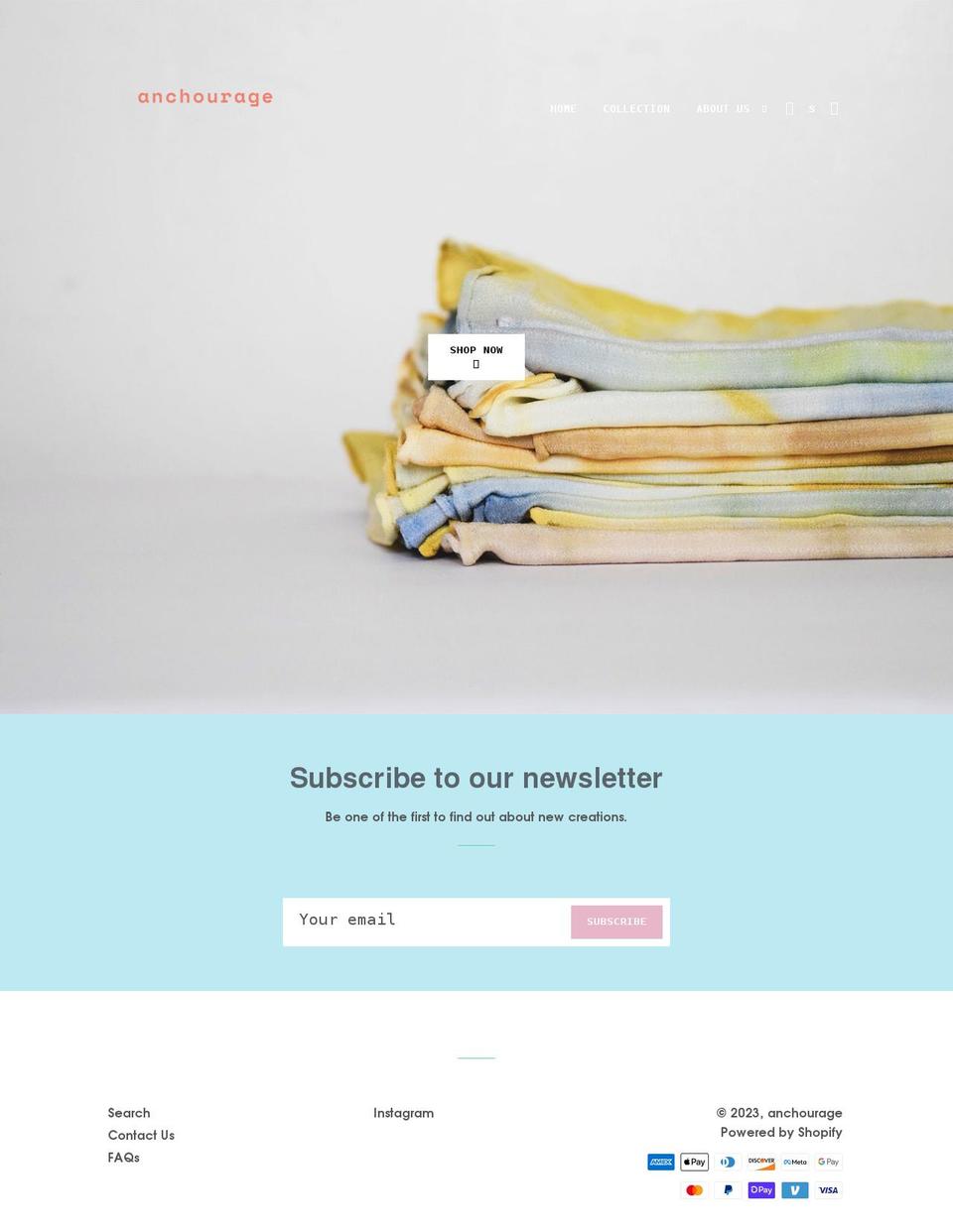 anchourage.com shopify website screenshot