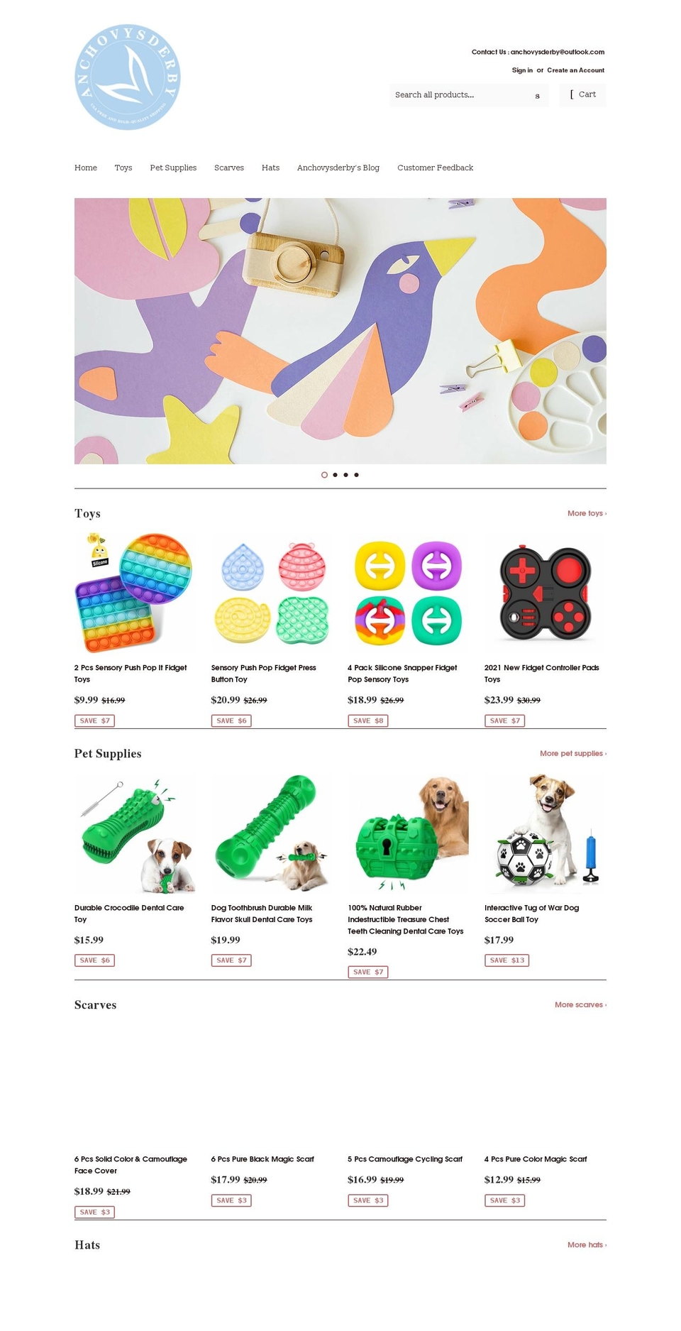 anchovysderby.com shopify website screenshot