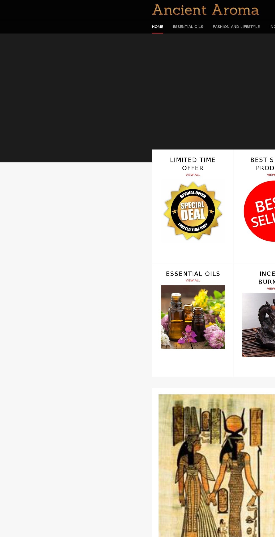 ancient-aroma.com — Shopify storefront screenshot