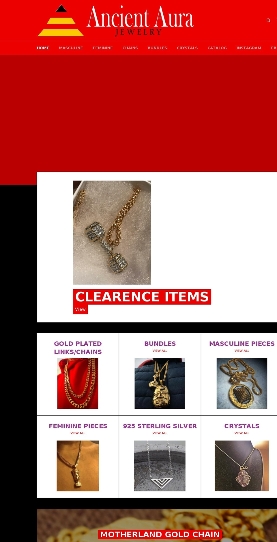 ancientaurajewelry.com shopify website screenshot