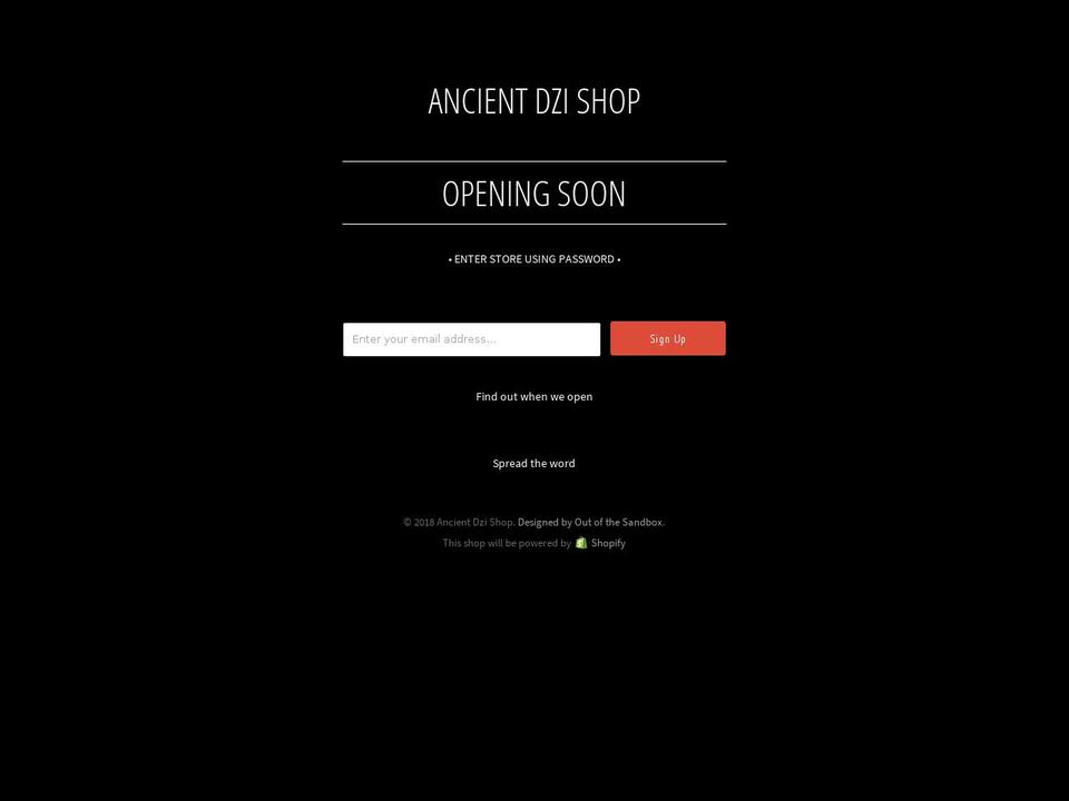 ancientdzishop.com shopify website screenshot