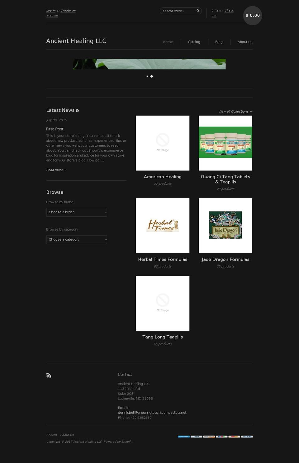 ancienthealing.net shopify website screenshot